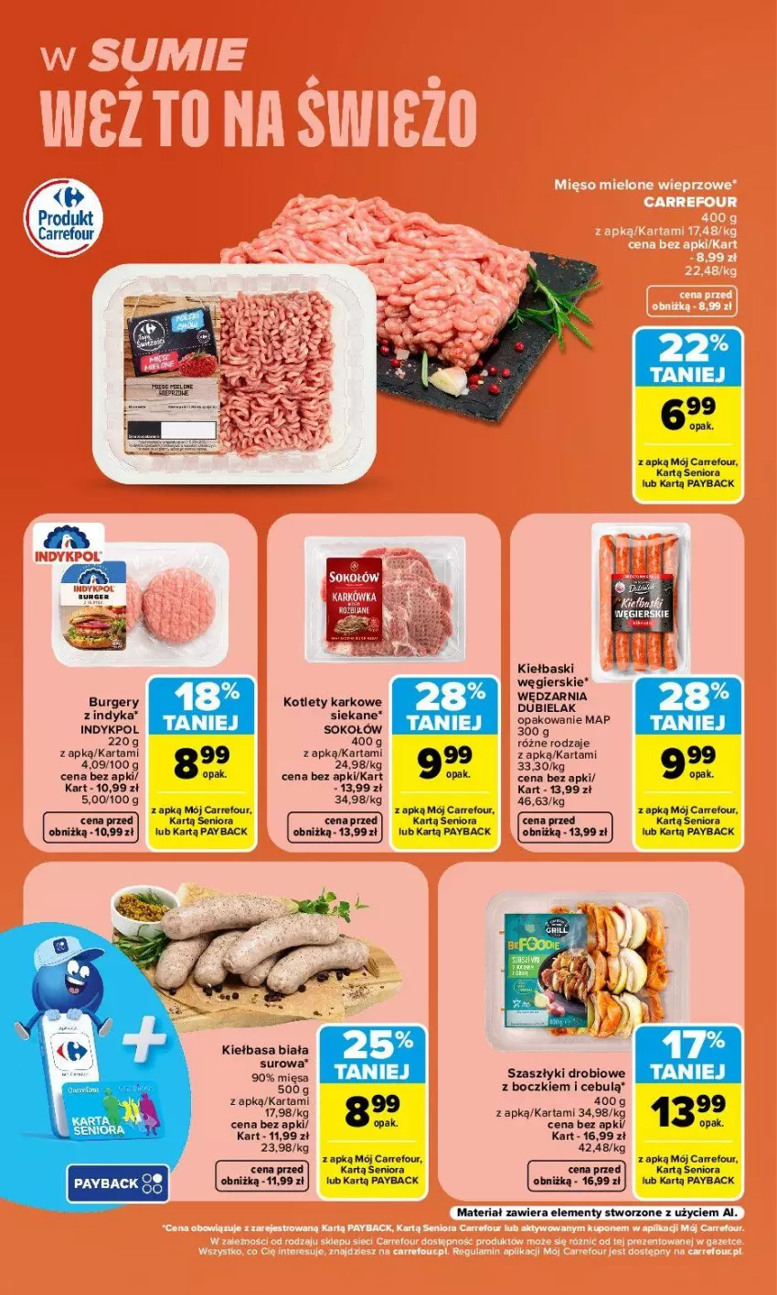 Gazetka promocyjna Carrefour - Gazetka Carrefour, Market w SUMIE weź to na świeżo - ważna 03.08 do 08.08.2026 - strona 2 - produkty: Burger, Fa, Kiełbasa, Kiełbasa biała, Kotlet, Sok, Sokołów