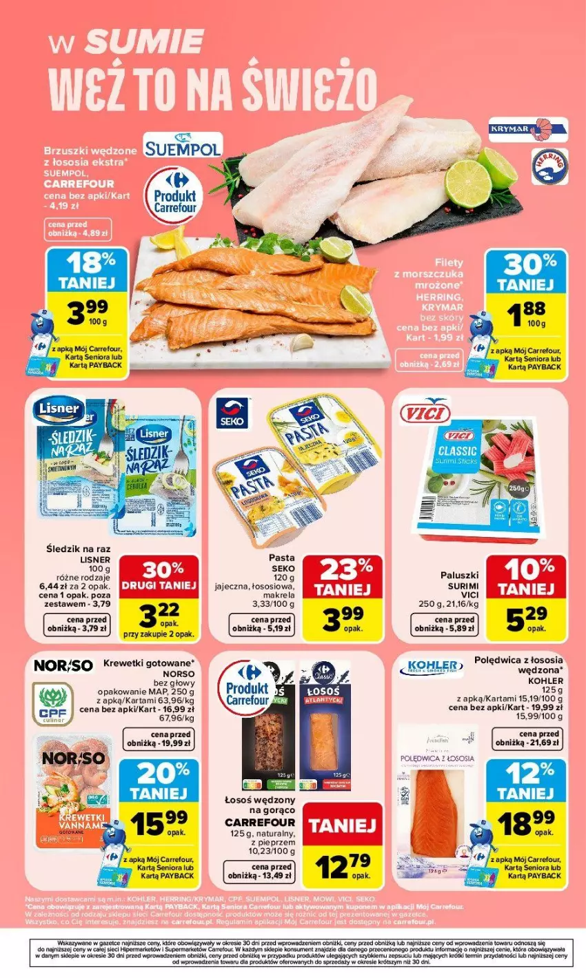Gazetka promocyjna Carrefour - Gazetka Carrefour, Market w SUMIE weź to na świeżo - ważna 03.08 do 08.08.2026 - strona 7 - produkty: Fa, Krewetki, Lisner, Pieprz, Polędwica, Sos, Suempol, Surimi