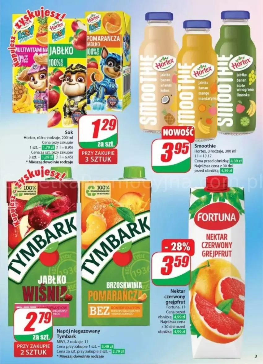 Gazetka promocyjna Dino - ważna 23.10 do 29.10.2024 - strona 23 - produkty: Fortuna, Grejpfrut, Hortex, Napój, Napój niegazowany, Nektar, Tymbark