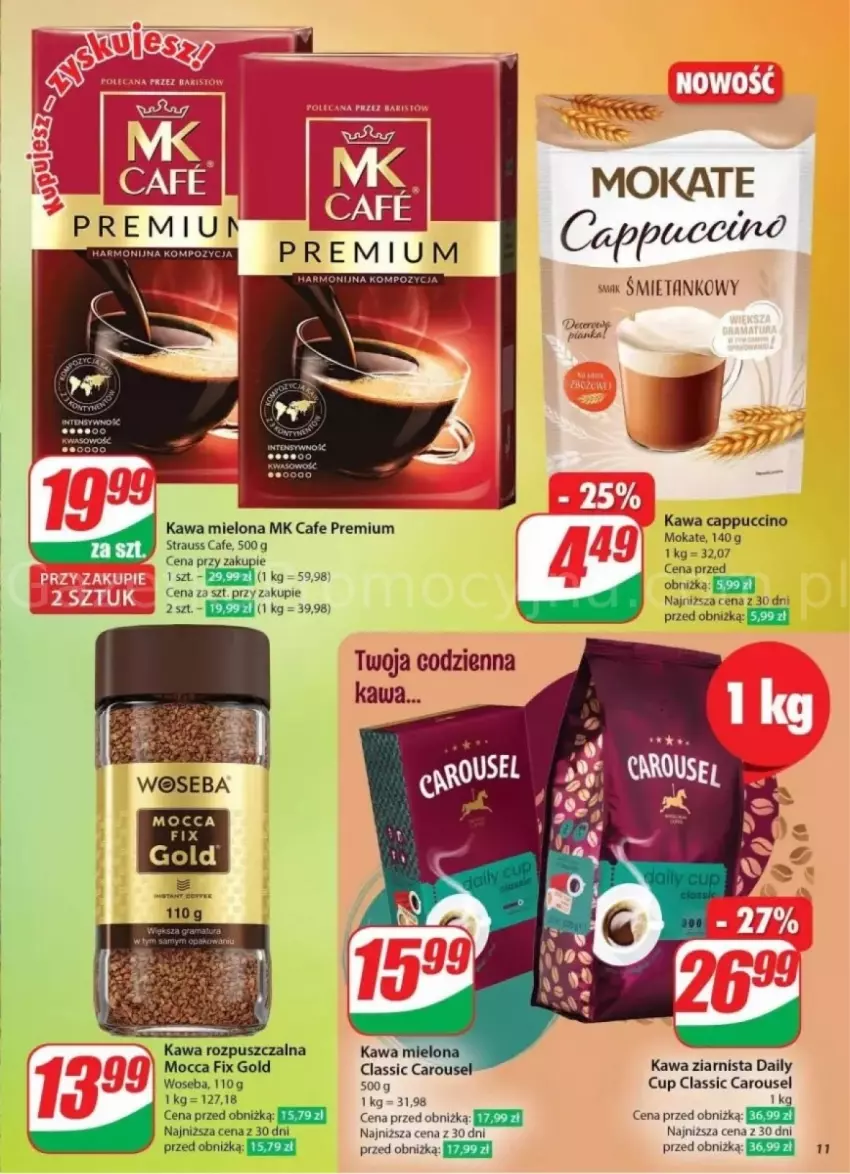 Gazetka promocyjna Dino - ważna 23.10 do 29.10.2024 - strona 3 - produkty: Cappuccino, Kawa, Kawa mielona, Kawa rozpuszczalna, Kawa ziarnista, Mocca Fix Gold, Woseba