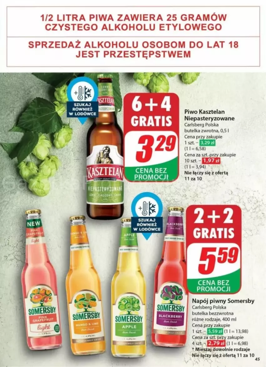 Gazetka promocyjna Dino - ważna 23.10 do 29.10.2024 - strona 40 - produkty: Carlsberg, Kasztelan, Napój, Piwa, Piwo, Somersby