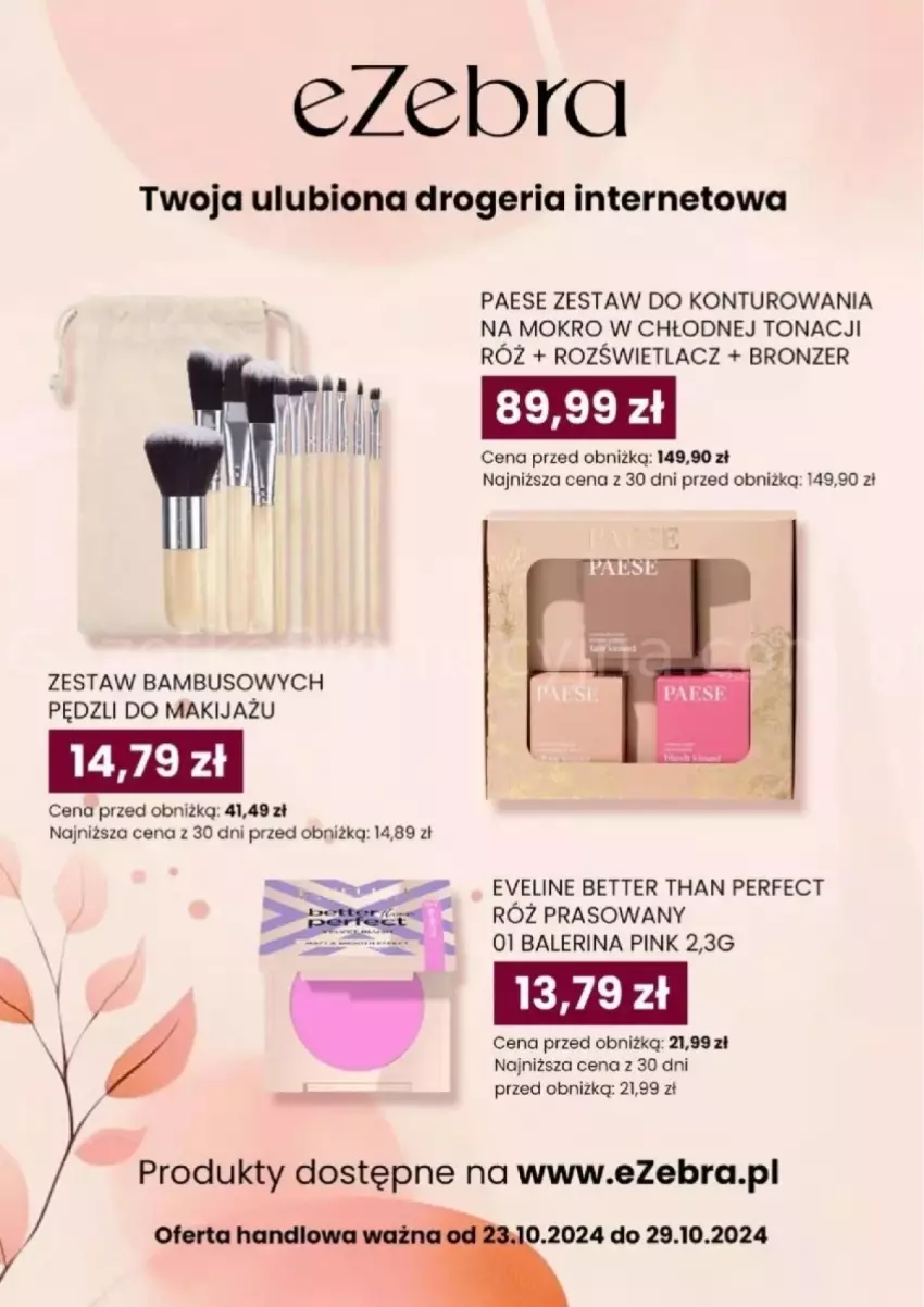 Gazetka promocyjna Dino - ważna 23.10 do 29.10.2024 - strona 70 - produkty: Bronzer, Eveline, Makijaż, PAESE, Rozświetlacz