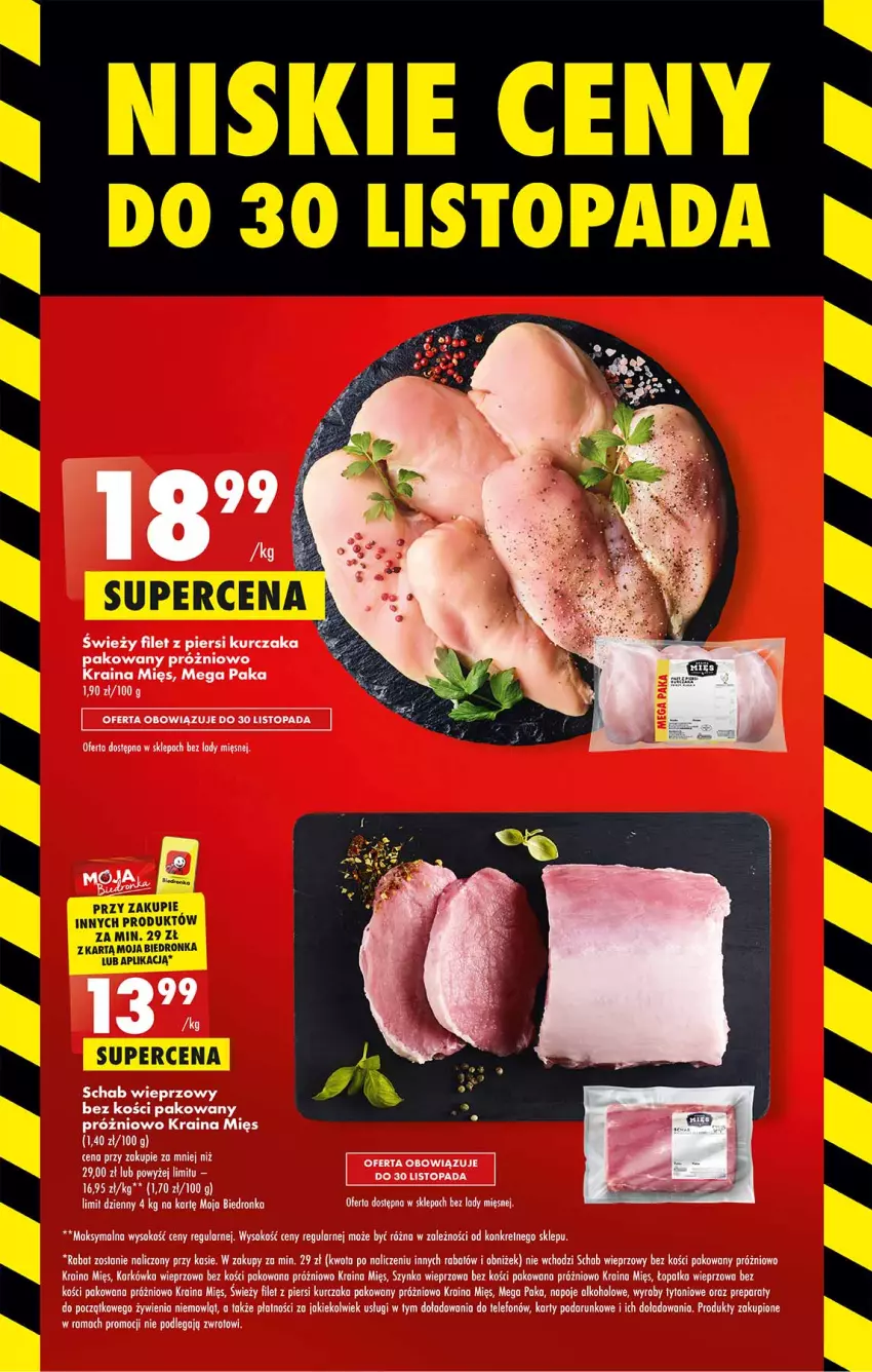 Gazetka promocyjna Biedronka - W tym tygodniu - ważna 03.11 do 09.11.2022 - strona 19 - produkty: Filet z piersi kurczaka, Karkówka wieprzowa, Kurczak, Napoje, Rama, Schab wieprzowy, Sok, Szynka, Szynka wieprzowa, Telefon, Top