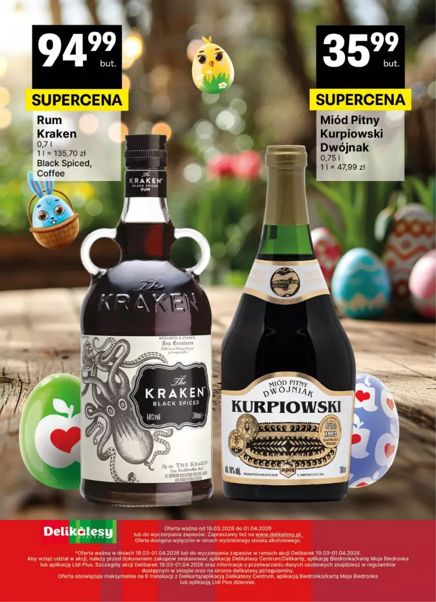 Gazetka promocyjna Delikatesy Centrum - Delibarek DC12-DC13 - ważna 19.03 do 01.04.2026 - strona 20 - produkty: Lack, Miód, Miód pitny, Rama, Rum, Tran