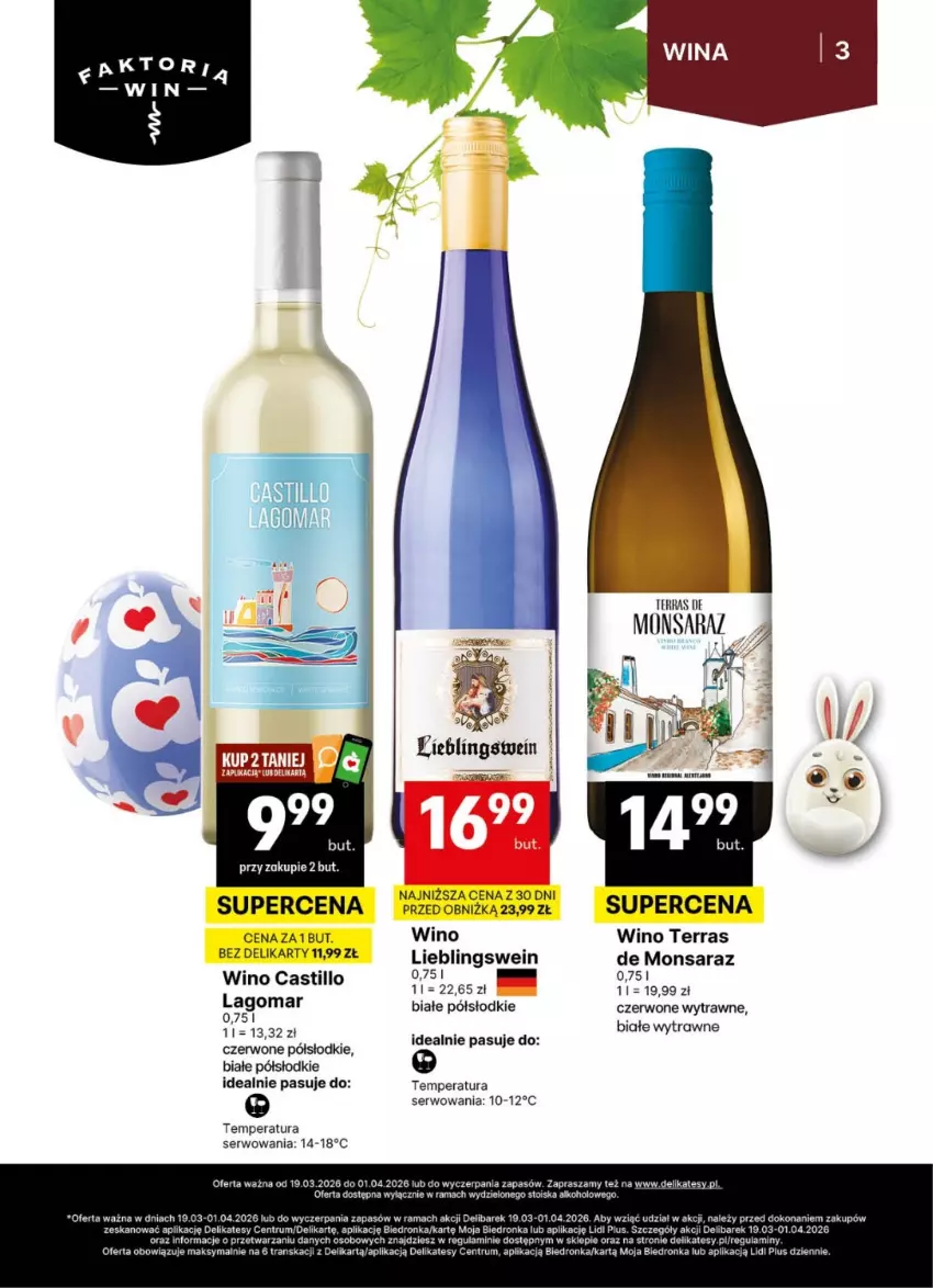 Gazetka promocyjna Delikatesy Centrum - Delibarek DC12-DC13 - ważna 19.03 do 01.04.2026 - strona 3 - produkty: LG, Rama, Rum, Ser, Tran, Wino