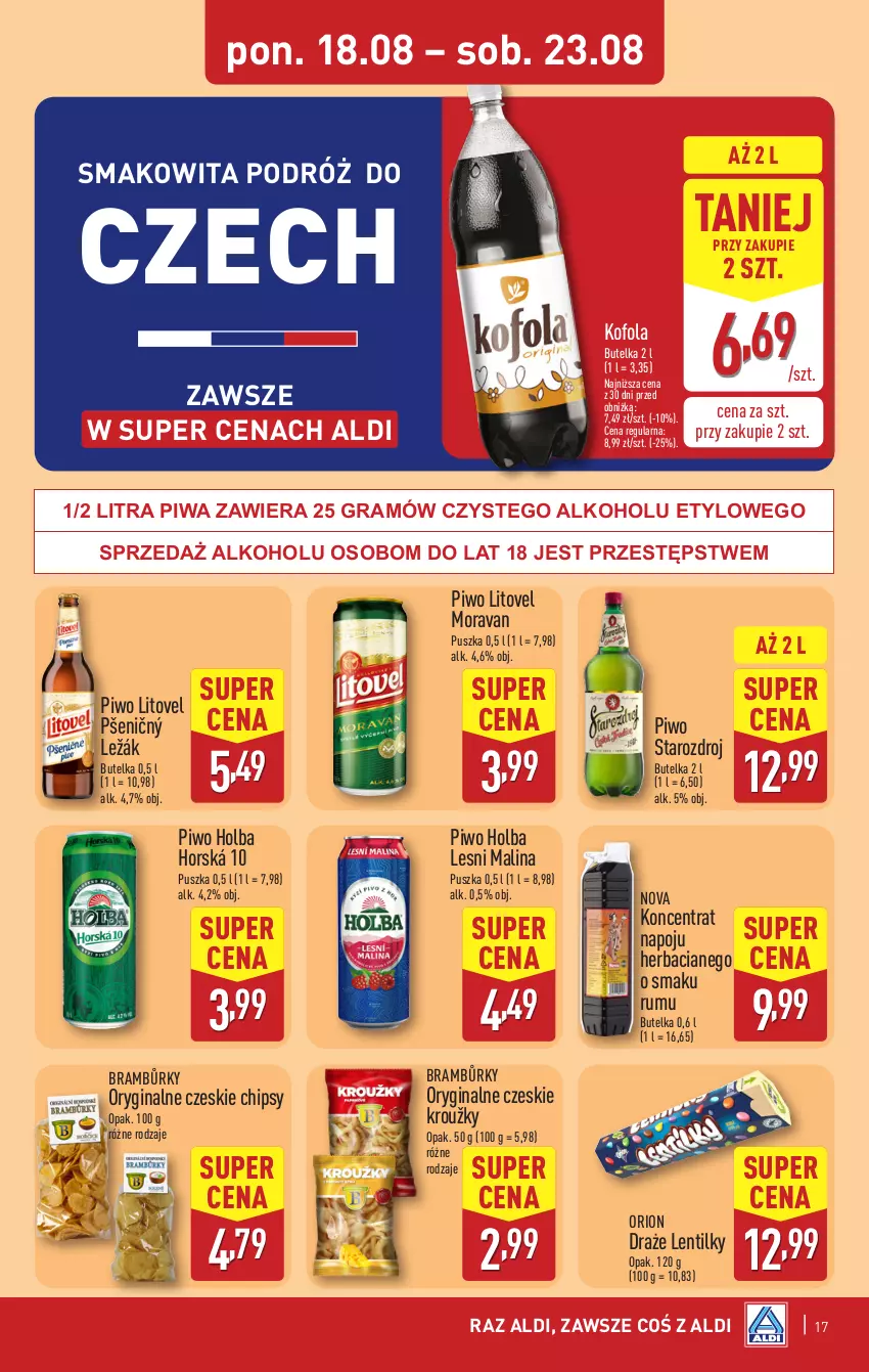 Gazetka promocyjna Aldi - Pełna oferta - ważna 18.08 do 23.08.2025 - strona 17 - produkty: Chipsy, Gin, Gra, Piwa, Piwo, Rum, Smakowita