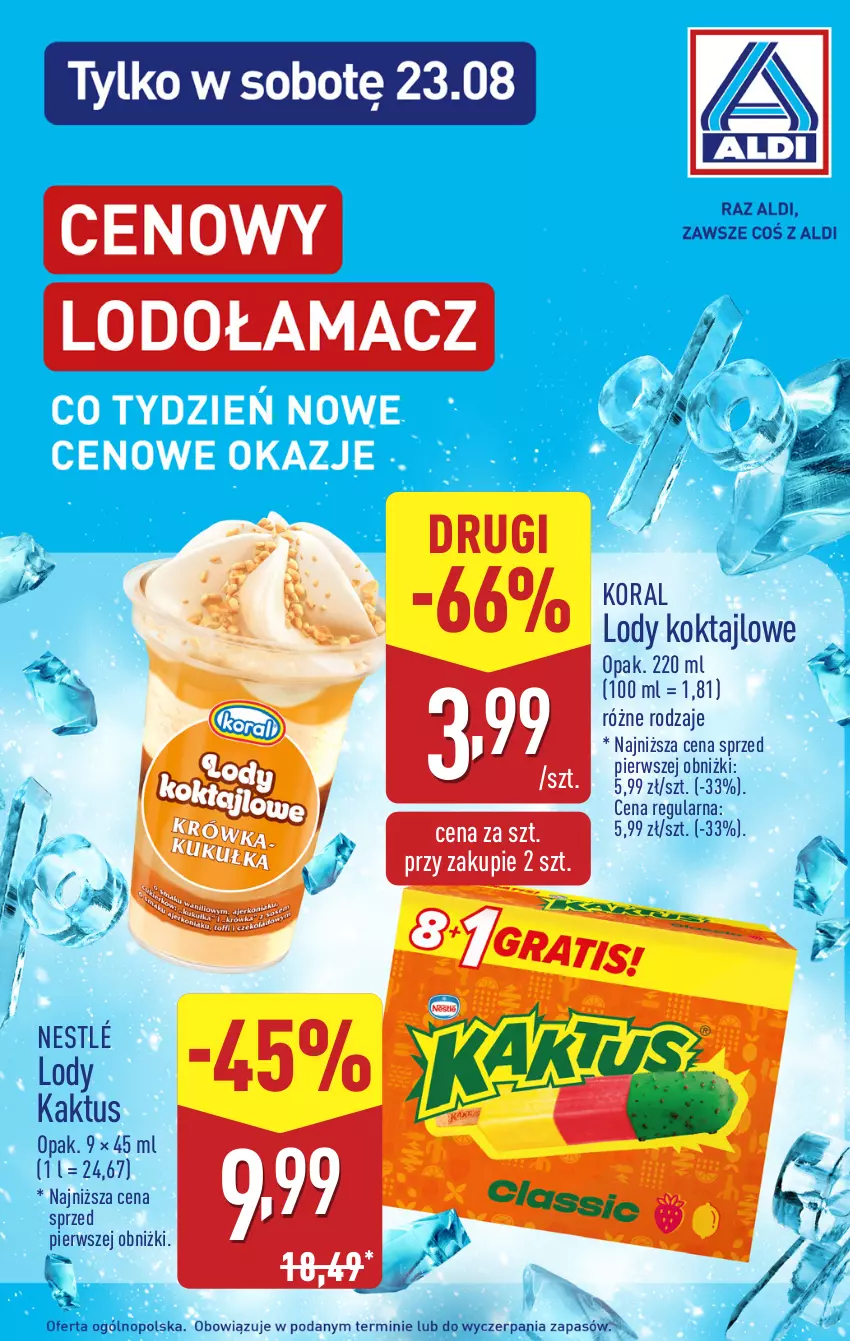 Gazetka promocyjna Aldi - Pełna oferta - ważna 18.08 do 23.08.2025 - strona 39 - produkty: Kaktus, Lody, Nestlé