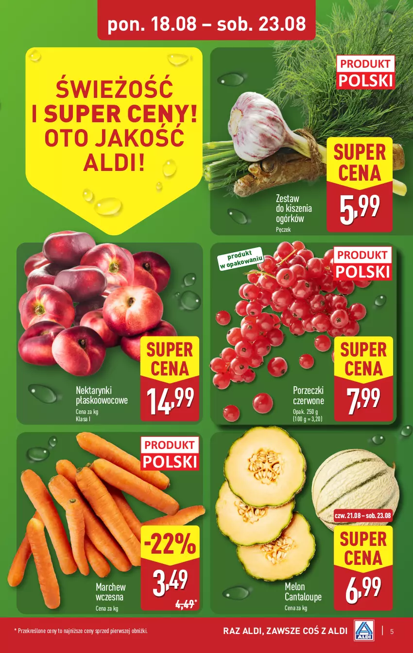 Gazetka promocyjna Aldi - Pełna oferta - ważna 18.08 do 23.08.2025 - strona 5 - produkty: Melon, Nektar, Por, Porzeczki czerwone
