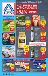 Gazetka promocyjna Aldi - Pełna oferta - Gazetka - ważna od 23.08 do 23.08.2025 - strona 1 - produkty: Piwa, Piwo, Kurczak, Mięso mielone, Mięso mielone z łopatki wieprzowej, Ser, Por, Gin, Gra, Papier, Kawa ziarnista, Królewski, Pościel, Parówki, Mięsne specjały, Kawa, Papier toaletowy, Mocca Fix Gold, Oliwa z oliwek, Woseba, Grunt, Masło, Mięso, Oliwa