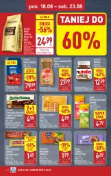 Gazetka promocyjna Aldi - Pełna oferta - Gazetka - ważna od 23.08 do 23.08.2025 - strona 14 - produkty: Ciastka, Nescafé, Nutella, Krakus, Kawa rozpuszczalna, Ser, Gra, Prince Polo, Kawa ziarnista, Kawa mielona, Kawa, Wafle, Herbatniki, Sonko, Czekolada, Ferrero, Lavazza, Mocca Fix Gold, Deser, Gofry, Woseba, Krakuski, Milka