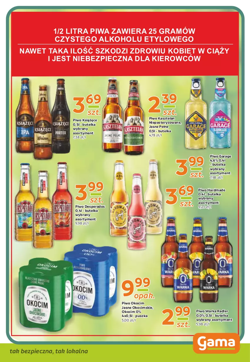 Gazetka promocyjna Gama - Gazetka Gama - ważna 24.06 do 05.07.2021 - strona 11 - produkty: Desperados, Gra, Kasztelan, Koc, Książęce, Okocim, Piec, Piwa, Piwo, Radler, Warka