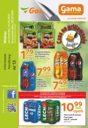 Gazetka promocyjna Gama - Gazetka Gama - Gazetka - ważna od 05.07 do 05.07.2021 - strona 1 - produkty: Piwa, Piwo, Piec, Gra, Pepsi max, Mirinda, O nas, Pepsi, Napój gazowany, Kamis, Napój, Lech Premium, Fa