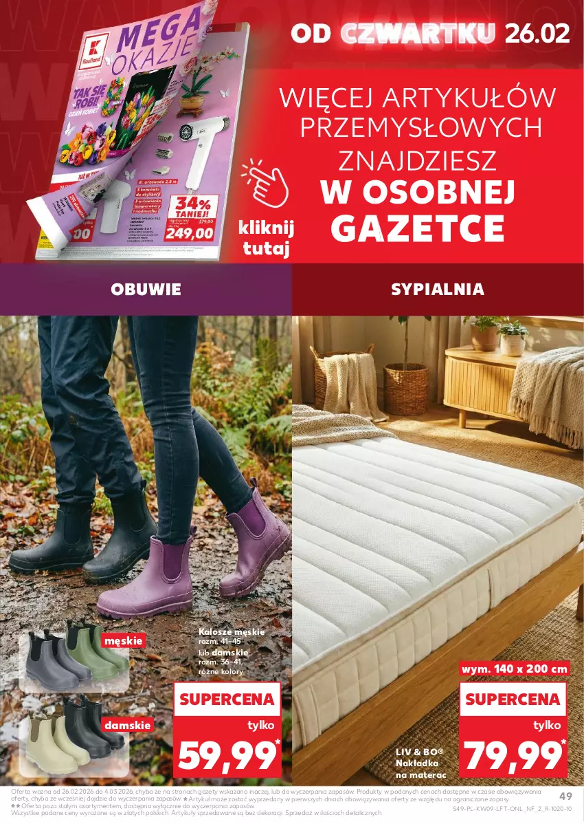 Gazetka promocyjna Kaufland - Gazetka tygodnia - ważna 26.02 do 04.03.2026 - strona 49 - produkty: Gra, Materac, Obuwie, Sypialnia, Tera