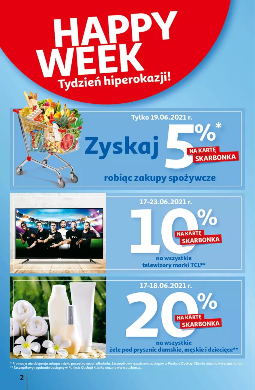 Gazetka promocyjna Auchan - Hiper Emocje Hipermarkety - ważna 17.06 do 23.06.2021 - strona 2 - produkty: Dzieci, Telewizor, Telewizory