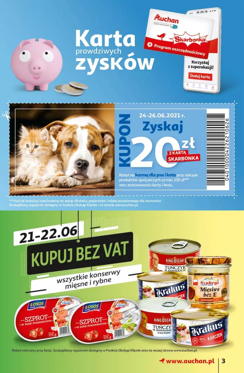 Gazetka promocyjna Auchan - Hiper Emocje Hipermarkety - ważna 17.06 do 23.06.2021 - strona 3 - produkty: Kawa, Pax, Por, Tuńczyk