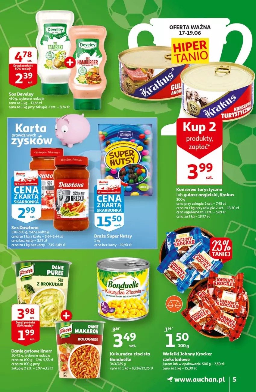 Gazetka promocyjna Auchan - Hiper Emocje Hipermarkety - ważna 17.06 do 23.06.2021 - strona 5 - produkty: Bonduelle, Fa, Kukurydza, Ser, Sos