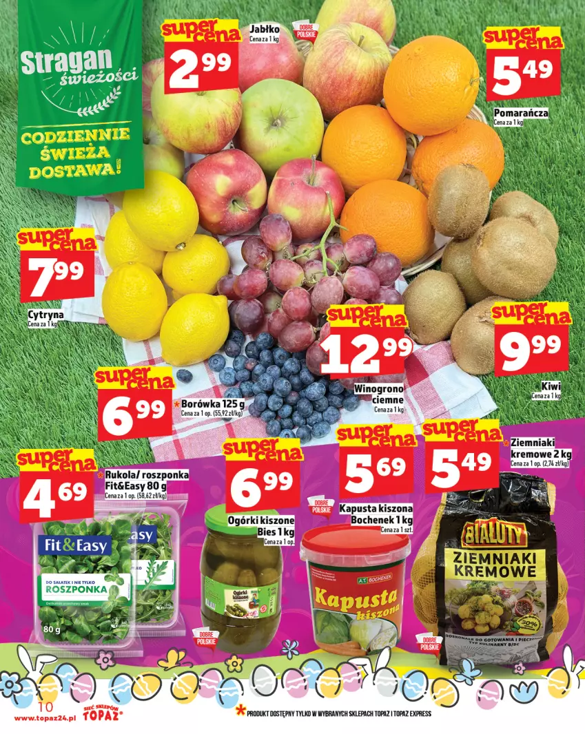 Gazetka promocyjna Topaz - Gazetka - ważna 10.04 do 16.04.2025 - strona 10 - produkty: Rukola, Ziemniaki
