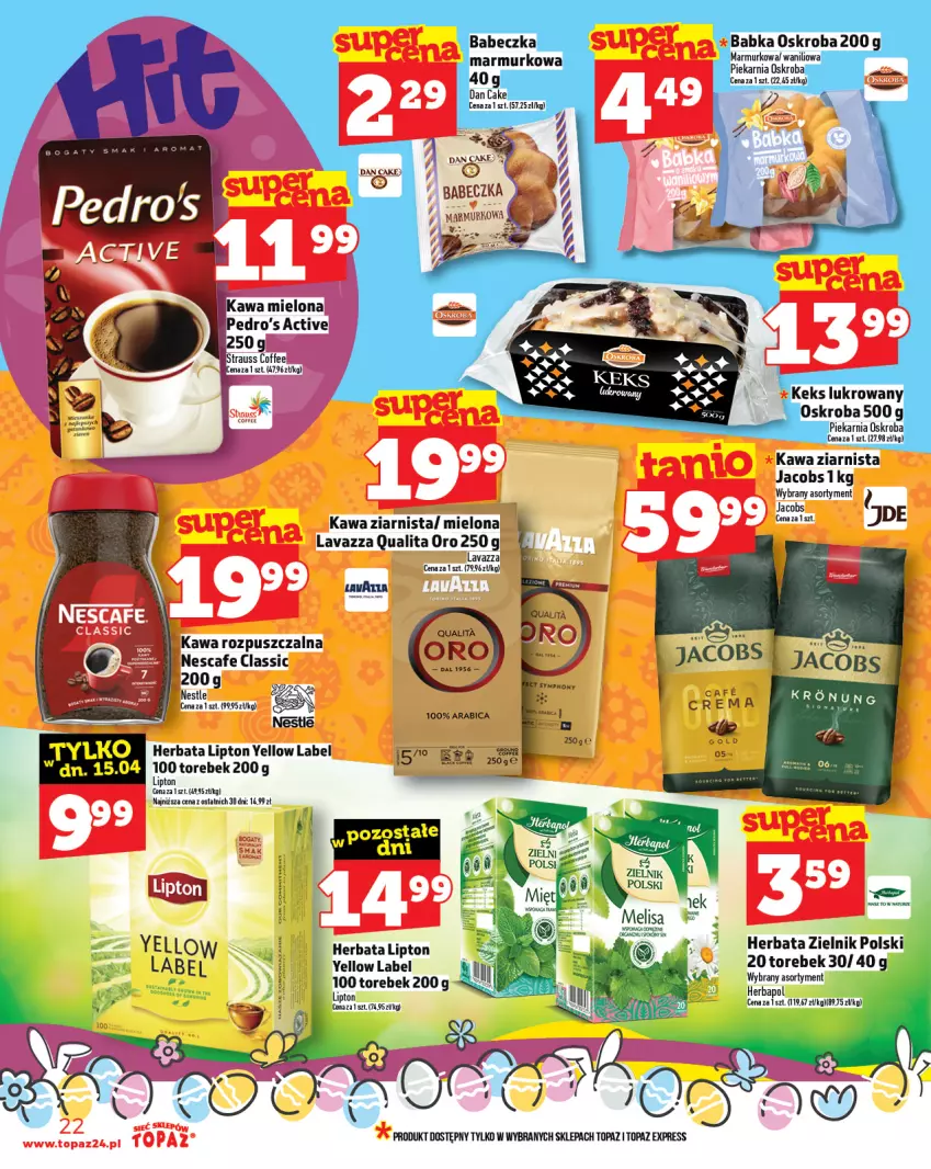Gazetka promocyjna Topaz - Gazetka - ważna 10.04 do 16.04.2025 - strona 22 - produkty: Babka, Dan Cake, Herbata, K2, Lipton, Top