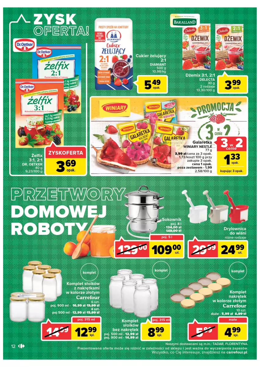 Gazetka promocyjna Carrefour - Gazetka Market - ważna 14.06 do 26.06.2022 - strona 12 - produkty: Cukier, Diamant, Dr. Oetker, Dżem, Gala, Galaretka, Kosz, Winiary