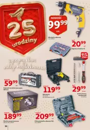 Gazetka promocyjna Auchan - 25 Urodziny – Życzymy Wszystkiego Słonecznego - Gazetka - ważna od 15.05 do 15.05.2021 - strona 16 - produkty: Wiertarka, Organizer, Pojemnik, Tarka, Wiertarka udarowa, Wkręt, Młot, Młotowiertarka, Wkrętarka, Zestaw kluczy, Akumulator