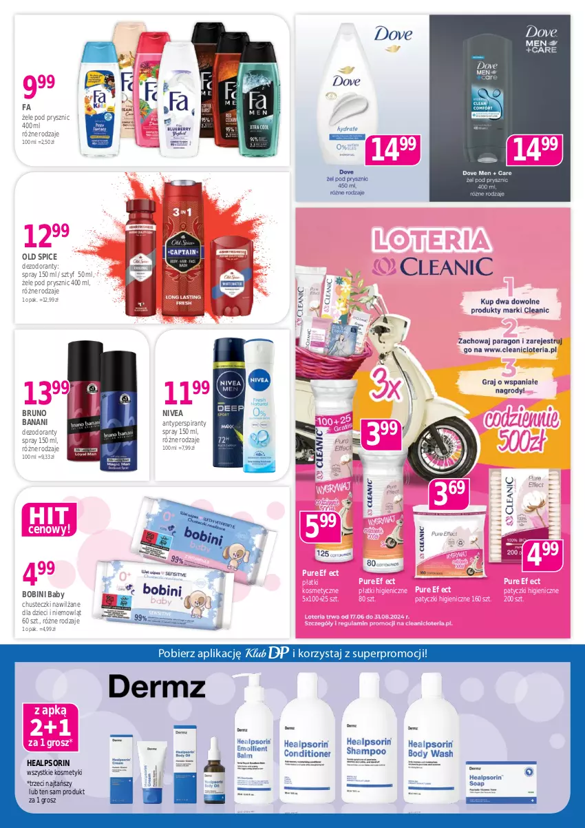 Gazetka promocyjna Drogerie Polskie - Gazetka - ważna 09.08 do 31.08.2024 - strona 4 - produkty: Antyperspirant, Bruno Banani, Chusteczki, Dezodorant, Dzieci, Fa, Nivea, Old Spice, Płatki kosmetyczne, Pur