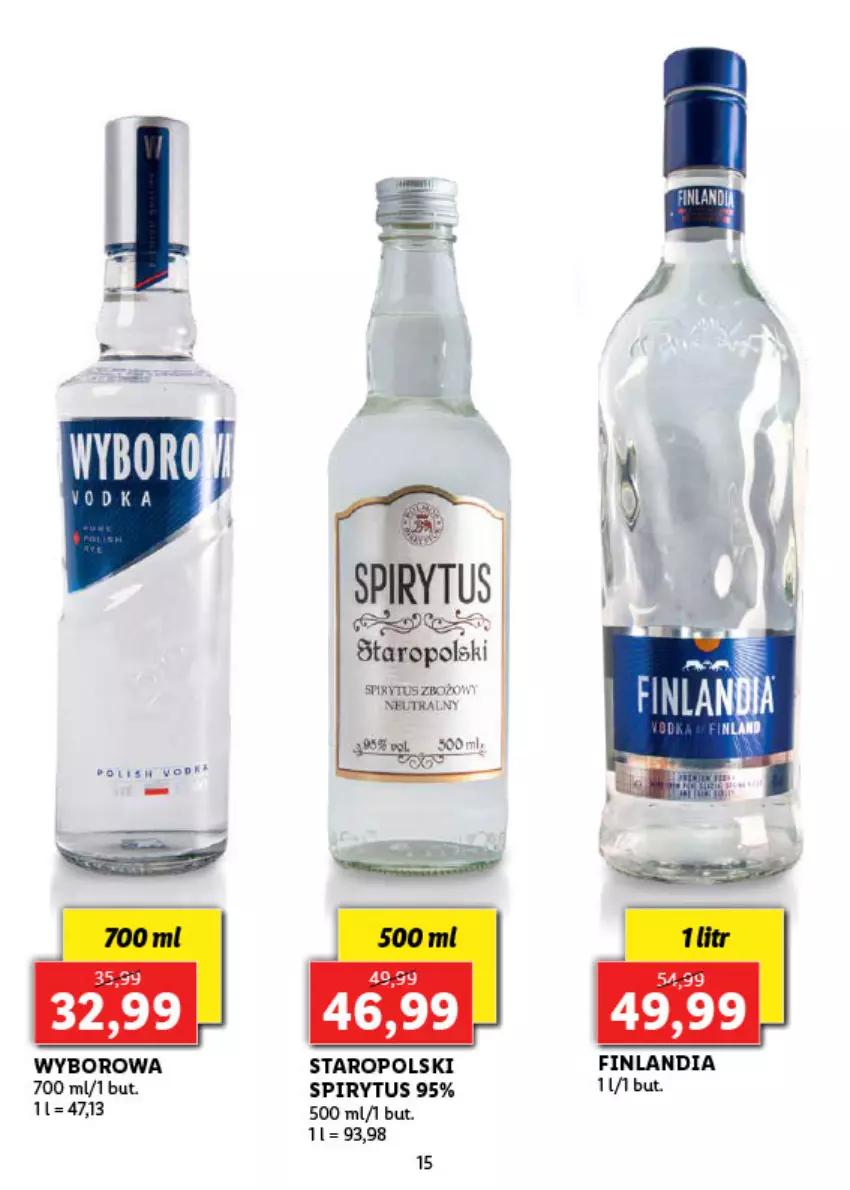 Gazetka promocyjna Lidl - Alkohole mocne - ważna 19.04 do 13.06.2021 - strona 15 - produkty: Finlandia, Wyborowa