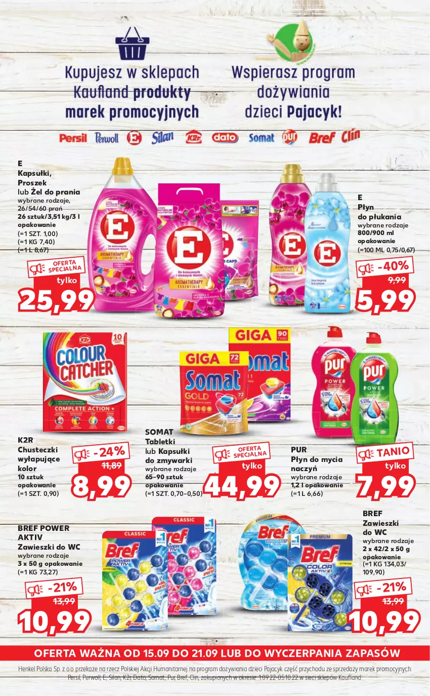 Gazetka promocyjna Kaufland - Ulotka HENKEL - ważna 15.09 do 21.09.2022 - strona 2 - produkty: Bref, Chusteczki, Clin, Do mycia naczyń, Dzieci, Gra, K2, Pajac, Persil, Perwoll, Płyn do mycia, Płyn do mycia naczyń, Płyn do płukania, Pur, Silan, Somat, Tablet, Zawieszki, Zmywarki