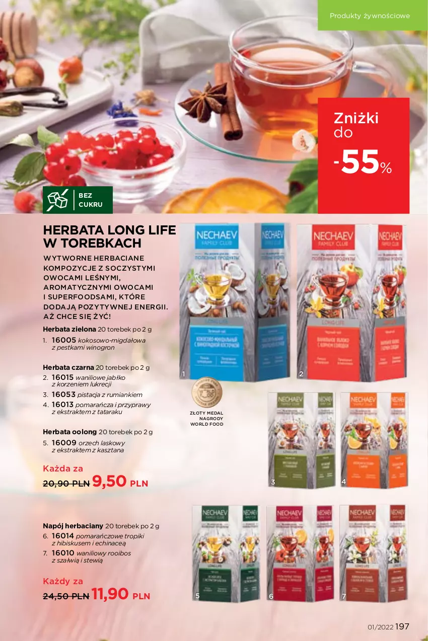 Gazetka promocyjna Faberlic - ważna 27.12.2022 do 16.01.2023 - strona 197 - produkty: Herbata, Herbata czarna, Hibiskus, Kokos, Napój, Przyprawy, Rum, Torebka, Wino