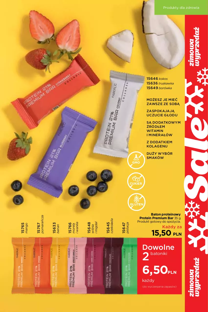 Gazetka promocyjna Faberlic - ważna 27.12.2022 do 16.01.2023 - strona 209 - produkty: Baton, Borówka, Cukier, Czekolada, Kokos, Kolagen, Mango, Morela, Tonik