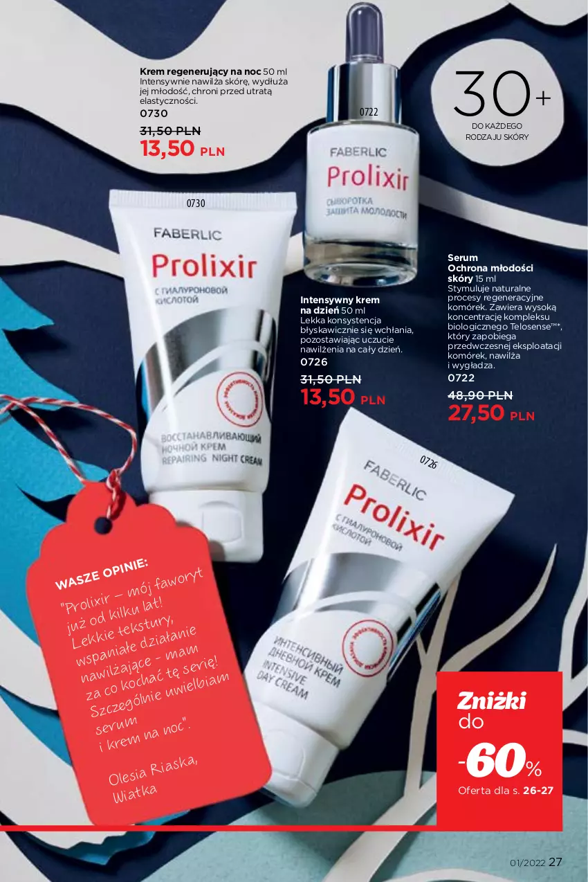 Gazetka promocyjna Faberlic - ważna 27.12.2022 do 16.01.2023 - strona 27 - produkty: Fa, Koc, Krem na dzień, Krem regenerujący, Rum, Ser, Serum, Sok