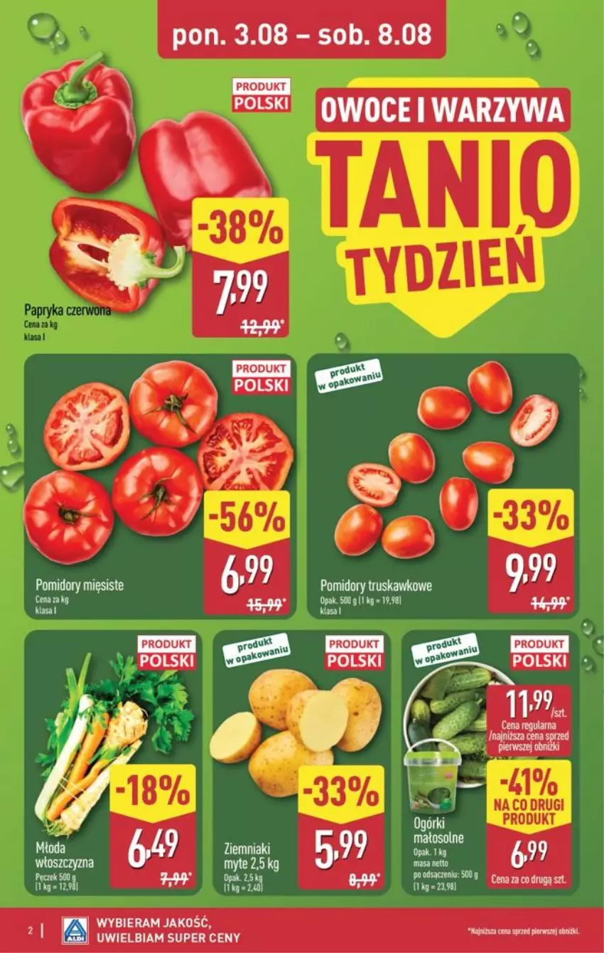 Gazetka promocyjna Aldi - Pełna oferta - ważna 03.08 do 08.08.2026 - strona 2 - produkty: Fa, Pomidory, Sofa, Ziemniaki