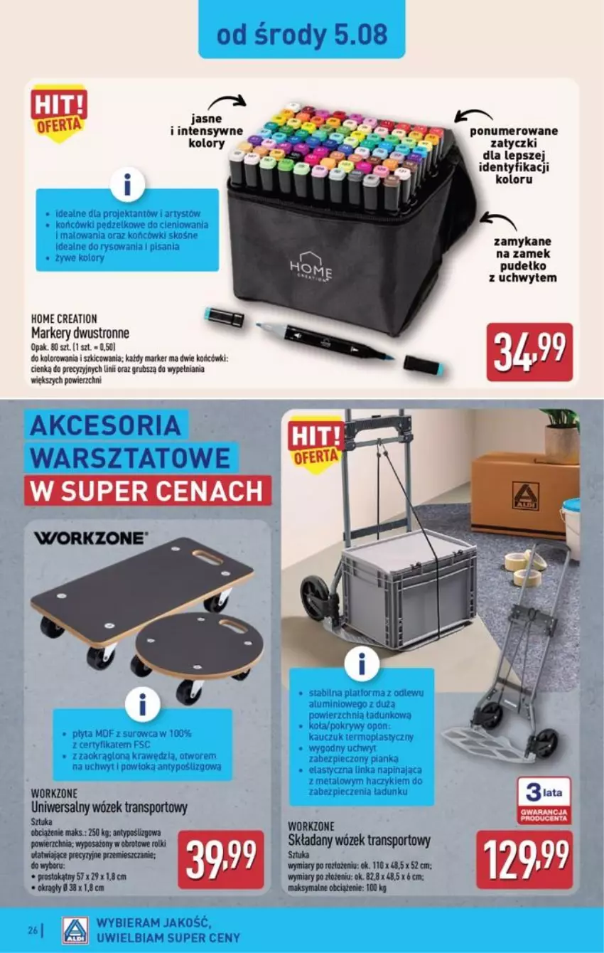 Gazetka promocyjna Aldi - Pełna oferta - ważna 03.08 do 08.08.2026 - strona 26 - produkty: Marker, Por, Sport, Tran, Wózek, Wózek transportowy