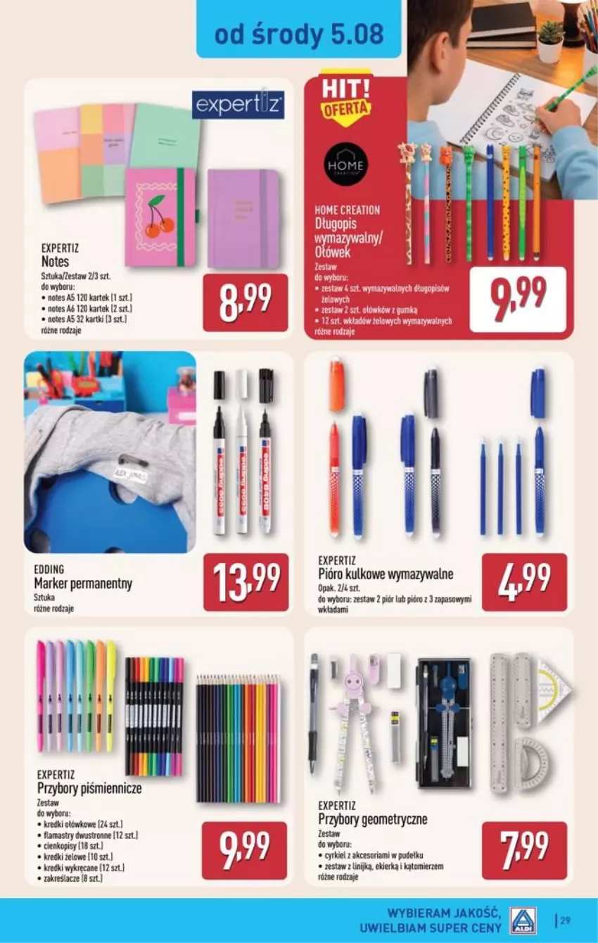 Gazetka promocyjna Aldi - Pełna oferta - ważna 03.08 do 08.08.2026 - strona 29 - produkty: Flamastry, Marker