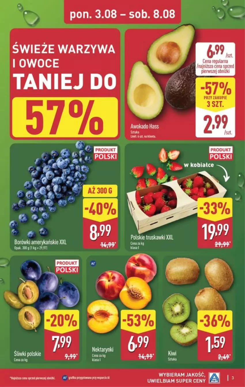 Gazetka promocyjna Aldi - Pełna oferta - ważna 03.08 do 08.08.2026 - strona 3 - produkty: Nektar, Truskawki, Warzywa
