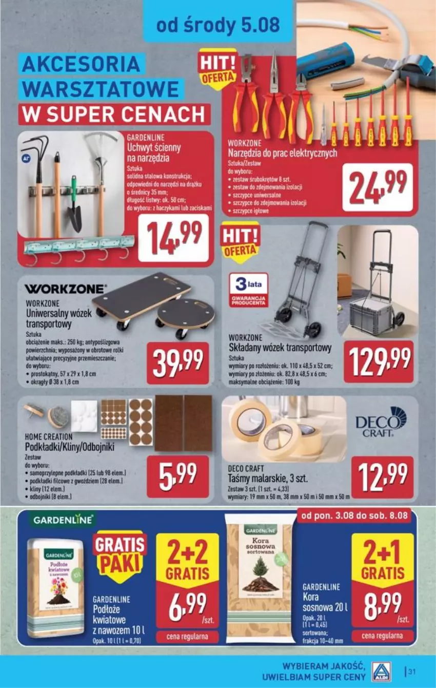 Gazetka promocyjna Aldi - Pełna oferta - ważna 03.08 do 08.08.2026 - strona 31 - produkty: Podkład, Por, Sos, Sport, Tran, Wózek