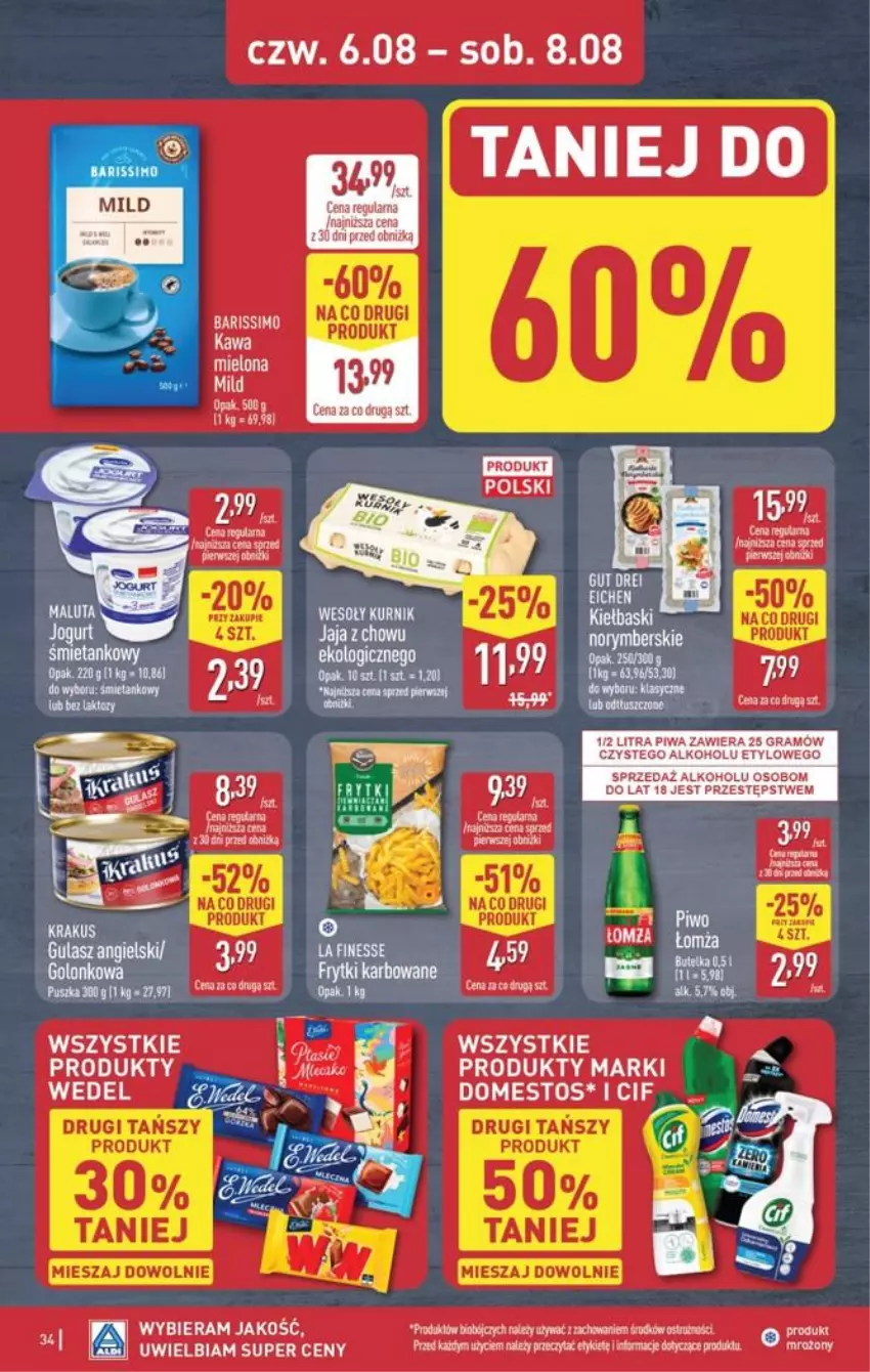 Gazetka promocyjna Aldi - Pełna oferta - ważna 03.08 do 08.08.2026 - strona 34 - produkty: Gra, Gry, Jogurt, Kawa, LG, Piwa, Tusz