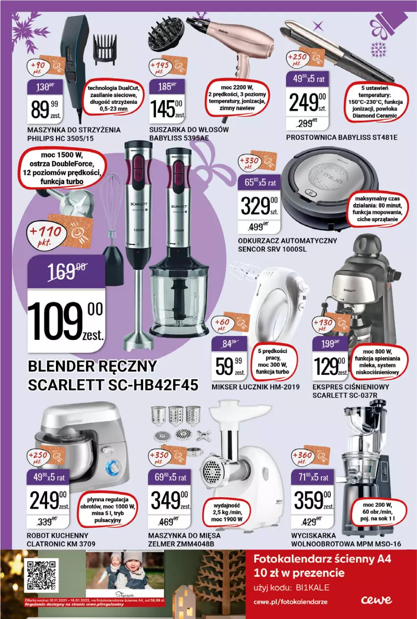 Gazetka promocyjna Bi1 - Święta zawsze razem - ważna 15.12 do 24.12.2021 - strona 16 - produkty: Babyliss, Blender, Blender ręczny, Koc, Maszynka, Mikser, Odkurzacz, Philips, Robot, Sencor, Ser, Silan, Sok, Suszarka, Szynka, Wyciskarka, Zelmer