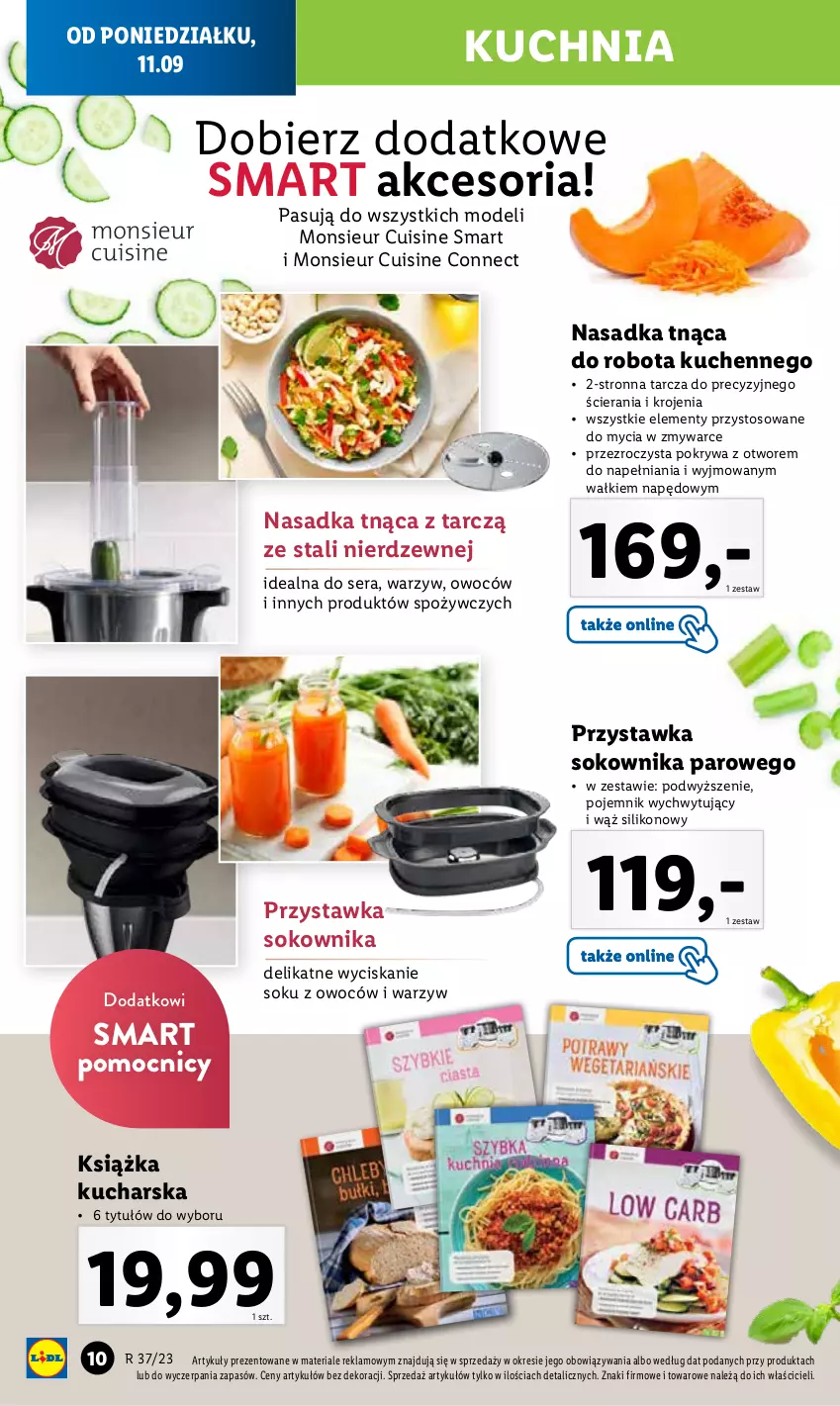 Gazetka promocyjna Lidl - GAZETKA - ważna 11.09 do 16.09.2023 - strona 10 - produkty: Książka, Kuchnia, Pojemnik, Pokrywa, Robot, Ser, Sok