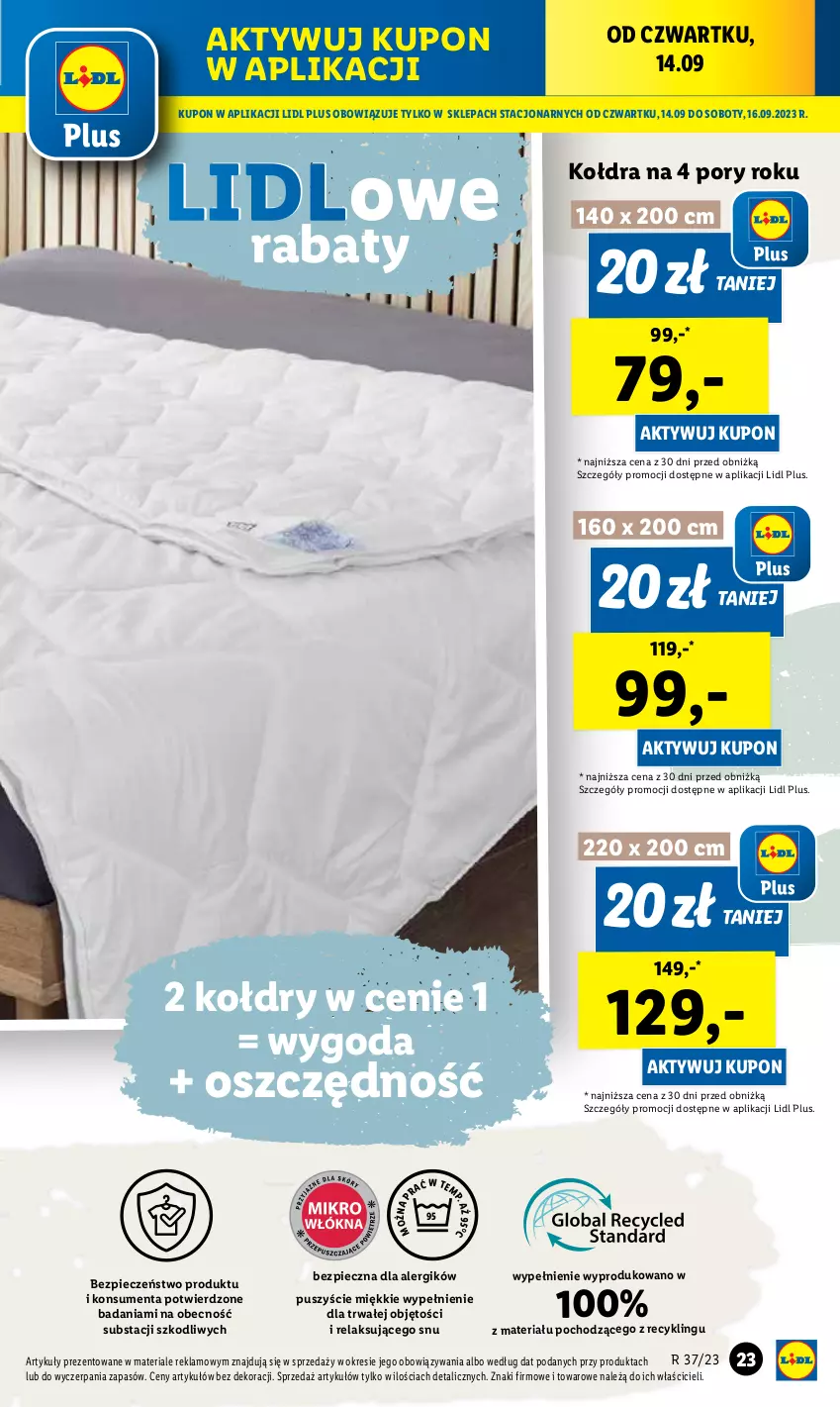 Gazetka promocyjna Lidl - GAZETKA - ważna 11.09 do 16.09.2023 - strona 29 - produkty: Control, Kołdra, Piec, Por