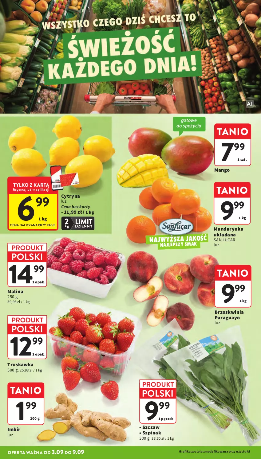 Gazetka promocyjna Intermarche - Gazetka promocyjna - ważna 03.09 do 09.09.2026 - strona 12 - produkty: Gra, Grafika, Imbir, Mango, Szpinak