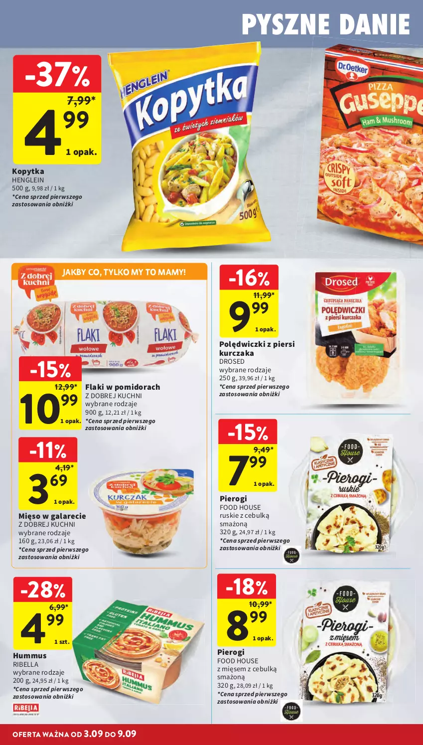 Gazetka promocyjna Intermarche - Gazetka promocyjna - ważna 03.09 do 09.09.2026 - strona 20 - produkty: Bell, Bella, Flaki, Gala, Hummus, Kopytka, Kurczak, Mięso, Mięso w galarecie, Mus, Pierogi
