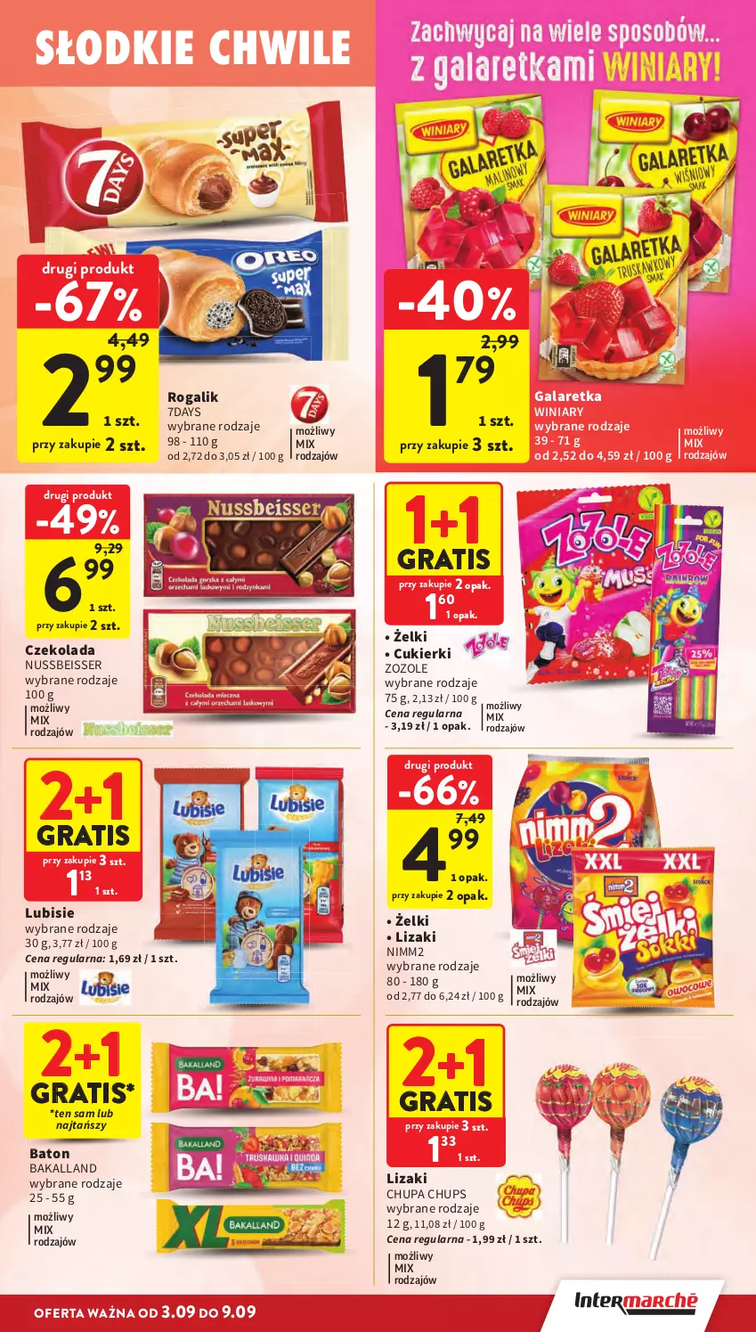 Gazetka promocyjna Intermarche - Gazetka promocyjna - ważna 03.09 do 09.09.2026 - strona 27 - produkty: Bakalland, Baton, Chupa Chups, Cukier, Cukierki, Czekolada, Gala, Galaretka, Gra, Lizaki, Lubisie, Nimm2, Rogal, Ser, Winiary