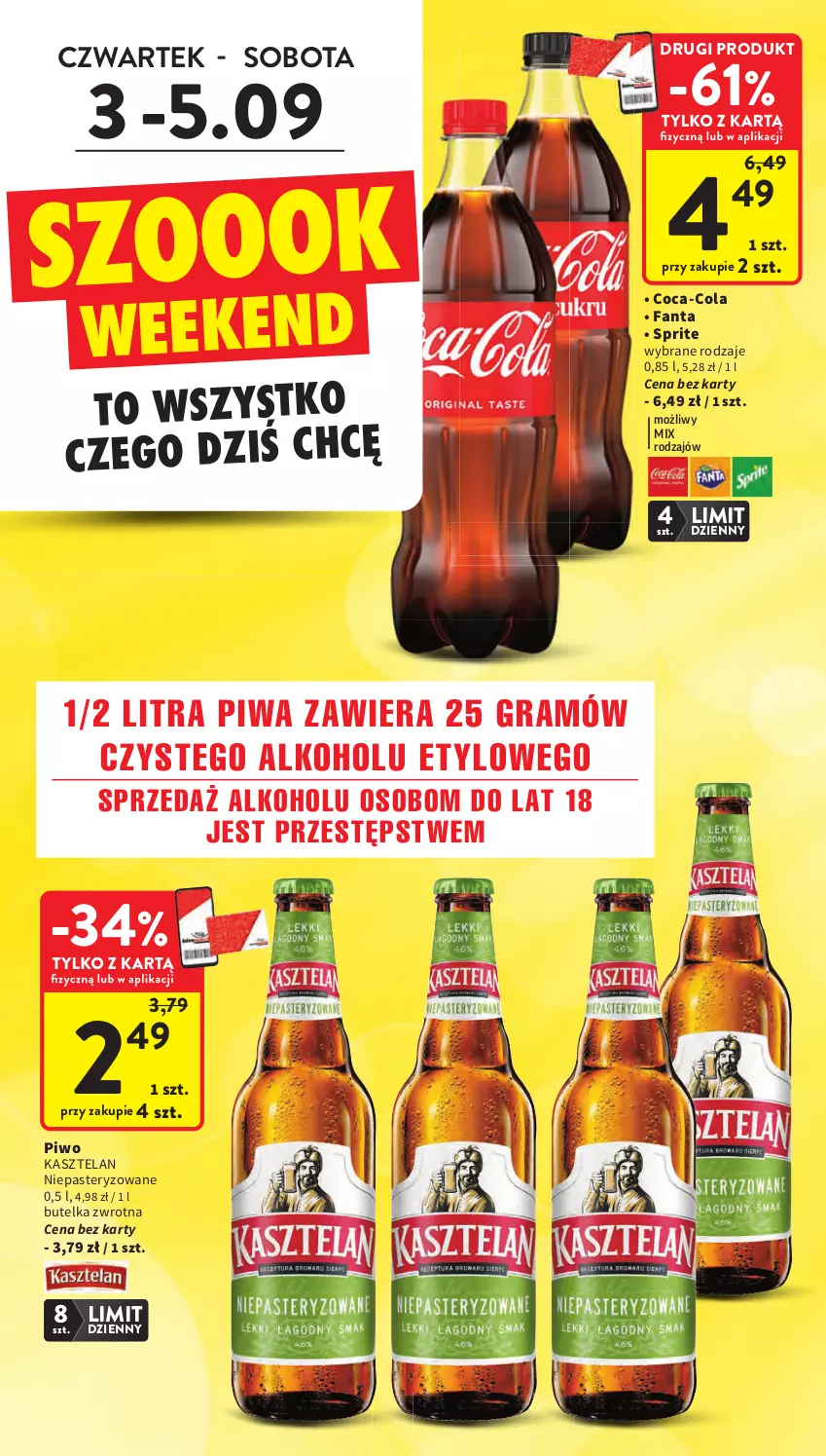 Gazetka promocyjna Intermarche - Gazetka promocyjna - ważna 03.09 do 09.09.2026 - strona 4 - produkty: Coca-Cola, Fa, Fanta, Gra, Kasztelan, Piwa, Piwo, Sprite