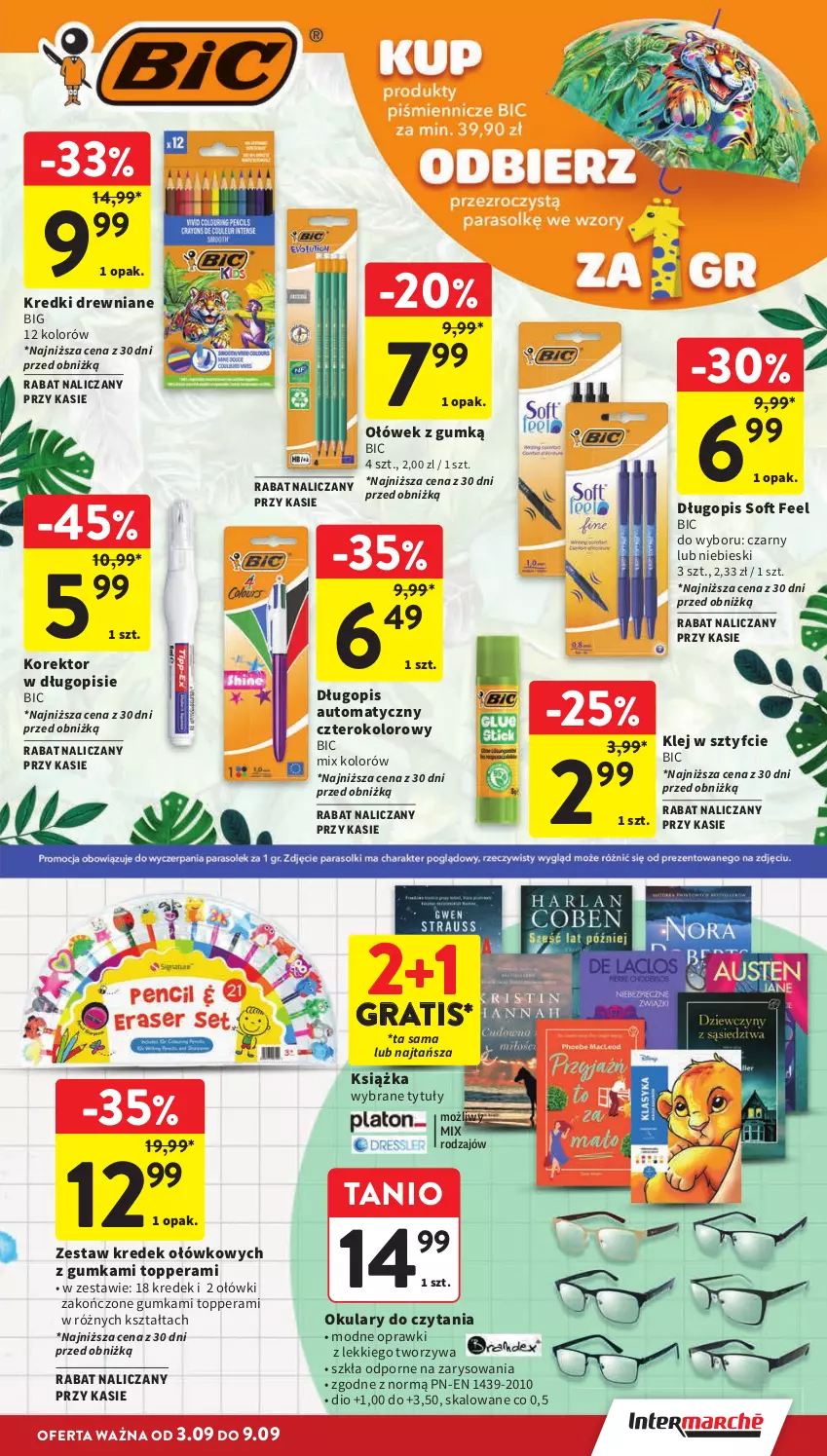 Gazetka promocyjna Intermarche - Gazetka promocyjna - ważna 03.09 do 09.09.2026 - strona 41 - produkty: BIC, Długopis, Gra, Klej, Książka, Okulary do czytania, Por, Top