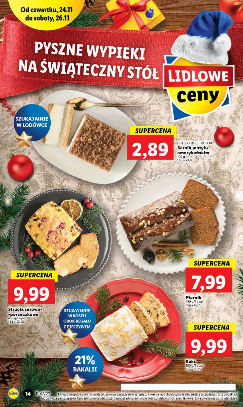 Gazetka promocyjna Lidl - GAZETKA - ważna 24.11 do 26.11.2022 - strona 16 - produkty: Cukier, Kosz, Piernik, Regał, Ser, Strucla