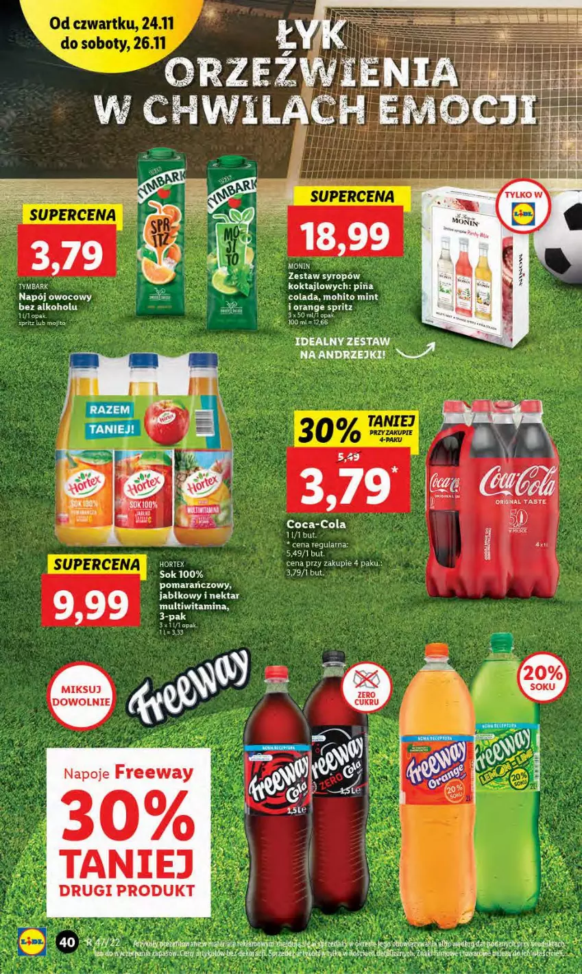 Gazetka promocyjna Lidl - GAZETKA - ważna 24.11 do 26.11.2022 - strona 42 - produkty: Coca-Cola, Napoje, Nektar, Sok, Syrop