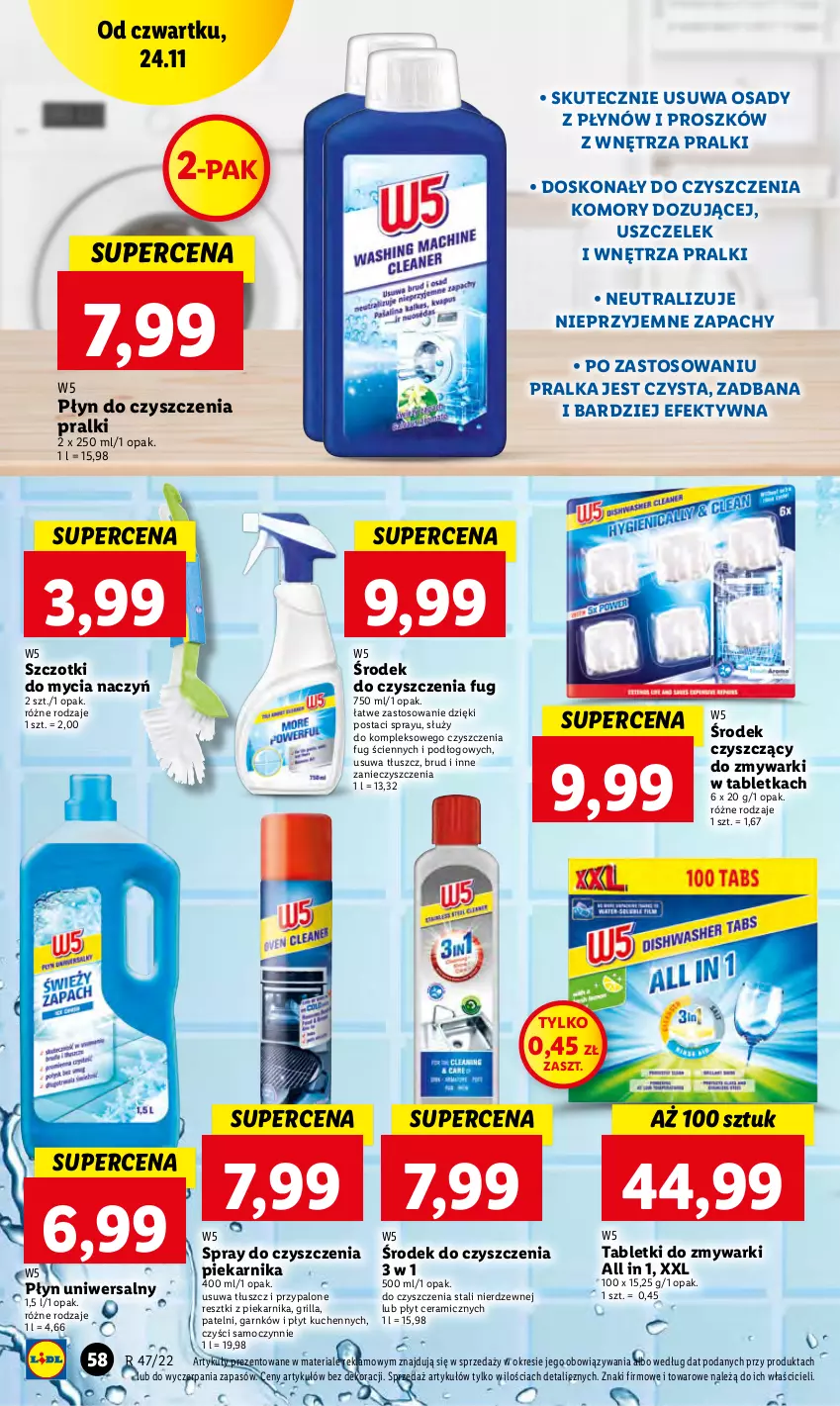 Gazetka promocyjna Lidl - GAZETKA - ważna 24.11 do 26.11.2022 - strona 60 - produkty: Do mycia naczyń, Grill, Piekarnik, Pralka, Pralki, Spray do czyszczenia, Tablet, Tabletki do zmywarki, Zmywarki