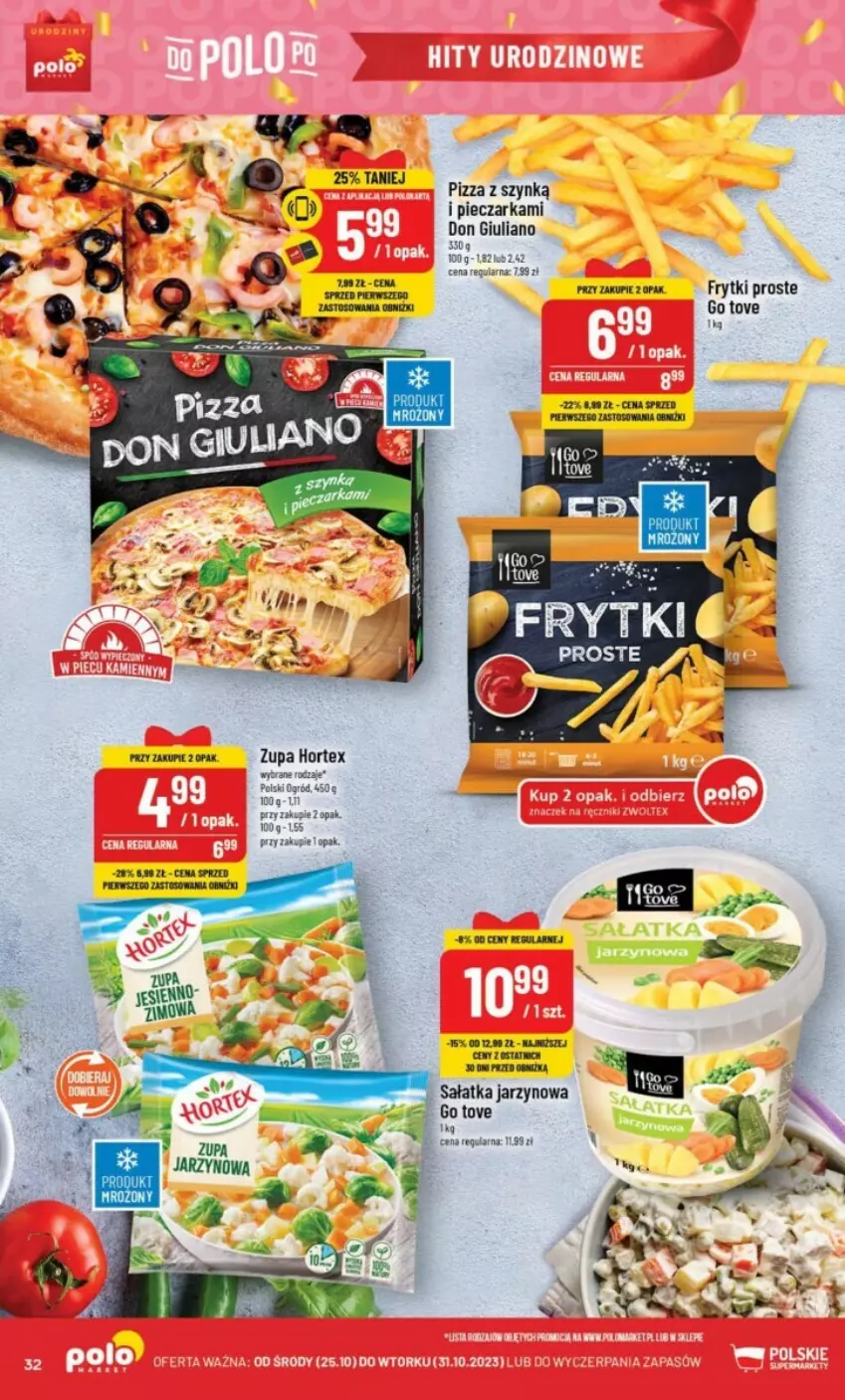 Gazetka promocyjna PoloMarket - ważna 25.10 do 31.10.2023 - strona 26 - produkty: Frytki, Hortex, Ogród, Piec, Pieczarka, Pizza, Sałat, Sałatka, Zupa