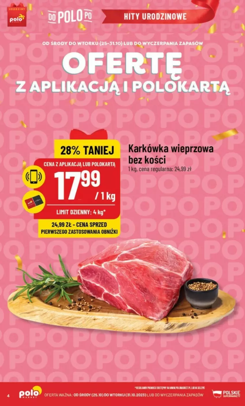 Gazetka promocyjna PoloMarket - ważna 25.10 do 31.10.2023 - strona 34 - produkty: Karkówka wieprzowa