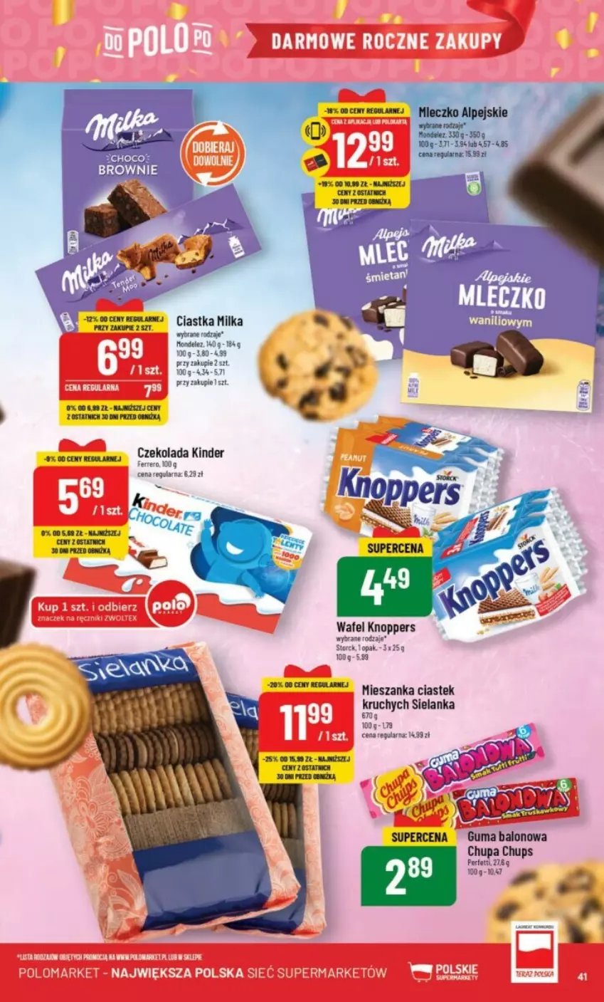 Gazetka promocyjna PoloMarket - ważna 25.10 do 31.10.2023 - strona 36 - produkty: Brownie, Chupa Chups, Czekolada, Ferrero, Kinder, Knoppers, Stek